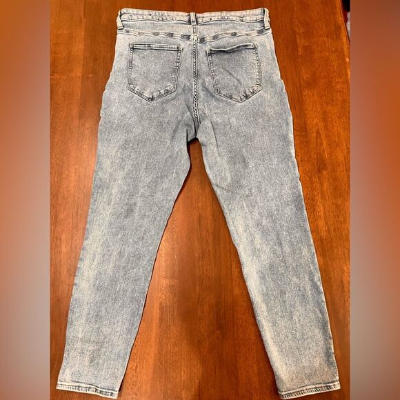 Gap High Rise Exposed Button Fly Skinny Ankle Stretchy Jeans Sz 16 Light Wash - Picture 5 of 7